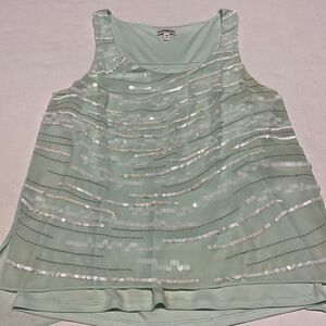 Express sequin lined tank top chiffon type